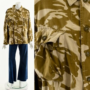 beige camo jacket,vintage camouflage jacket,vintage army jacket,military jacket,utilitarian functional coat
