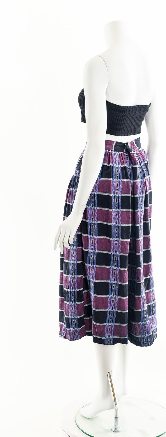 Purple Checkered Mini Skirt,Vintage Pleated Woven… - image 8