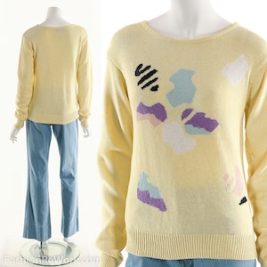 Abstract Yellow OLEG CASSINI Sweater 80s