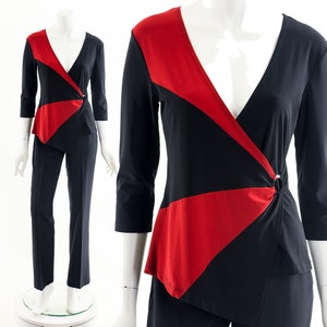 Y2K Red Black Splice O-ring Blouse image 2