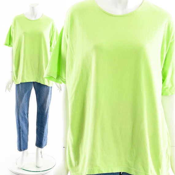 80s Lime Green Vintage T-Shirt - image 1