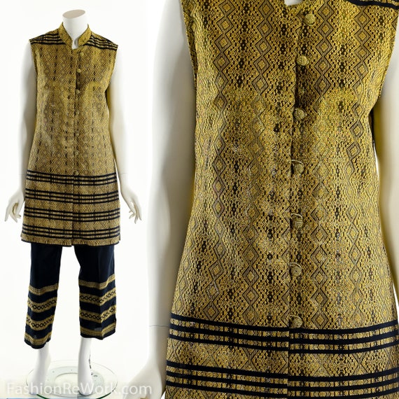 Ethnic Bohemian Two PIece Set, Silk Bohemian Bell