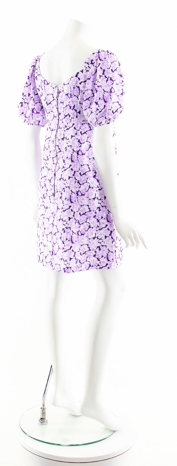 Purple Rose Baby Doll Dress,Sexy Puff Sleeve Dres… - image 6