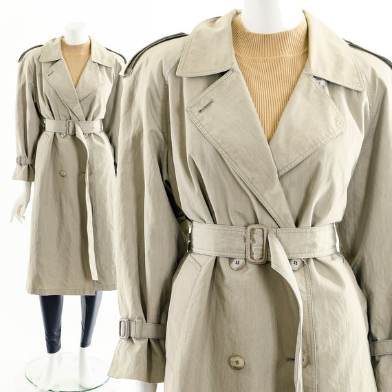 90s Khaki Trench Coat Duster - image 3