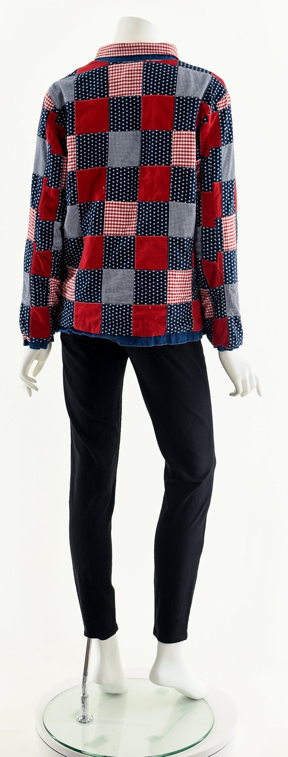Vintage Patchwork Quilt Denim Jacket,Quilt Chorec… - image 8