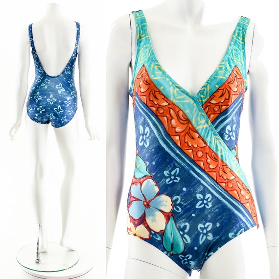 gottex abstract hawaiian vintage swimsuit,vintage… - image 1