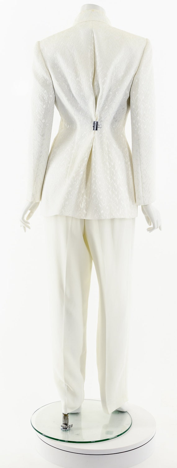 White Embossed Pants Suit Set - image 7