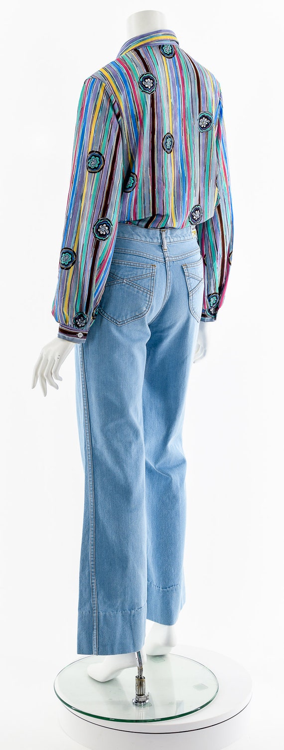 Rainbow Abstract 70s Button Up - image 8