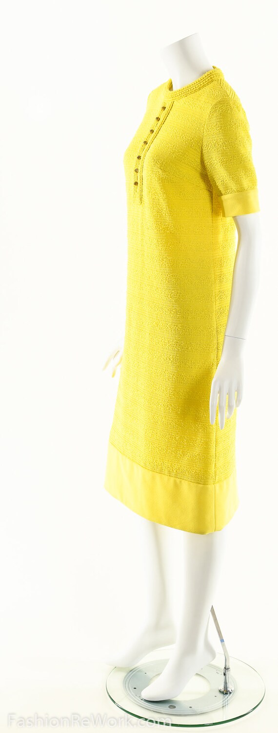 Vibrant Knit Dress,60s Sweater Dress,Mock Neck Dr… - image 6