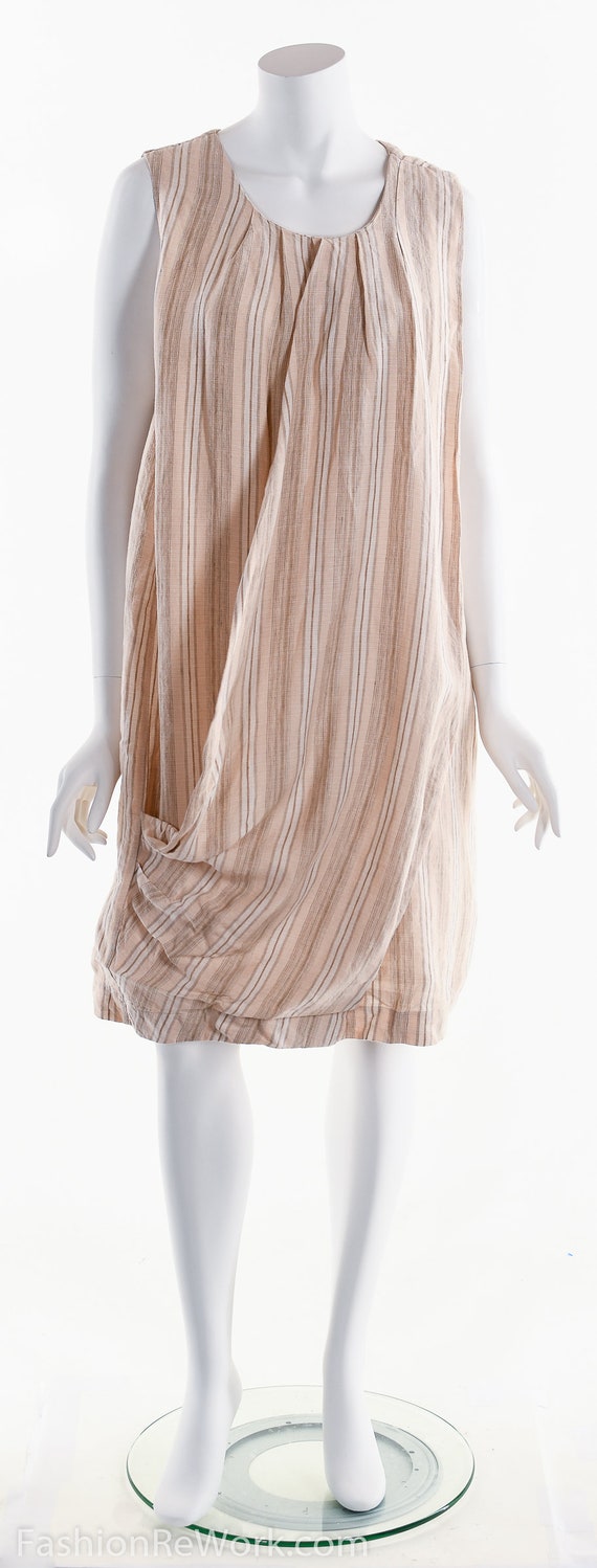 Linen Dress, Minimalist Linen Dress, Pink Stripe … - image 8