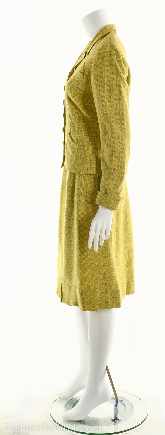 40's suit,vintage 1940's suit, yellow suit, skirt… - image 7