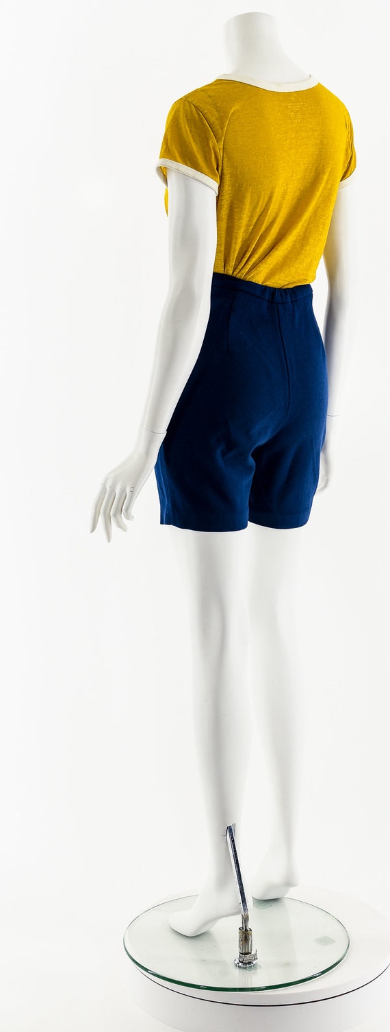 50s Blue Wool High Waist Pin Up Shorts - image 8