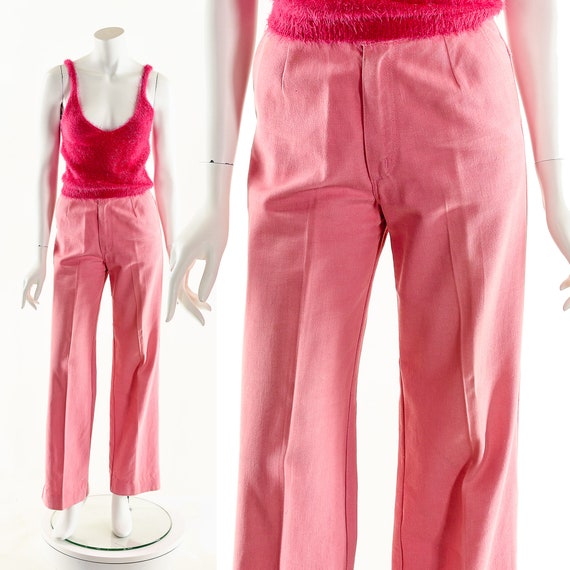 Pink Bell Bottoms,Vintage Coral Bellbottoms,70s W… - image 9