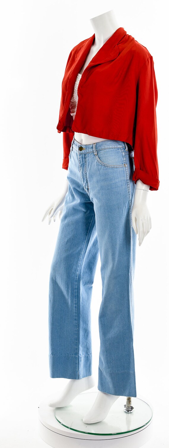 Buy Red Cropped Bolero Jacket 50s Online in India