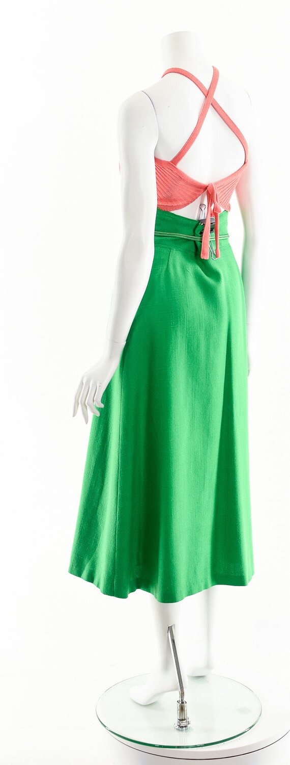 Green Corset Skirt,Lace Up Linen Skirt,High Waist… - image 8