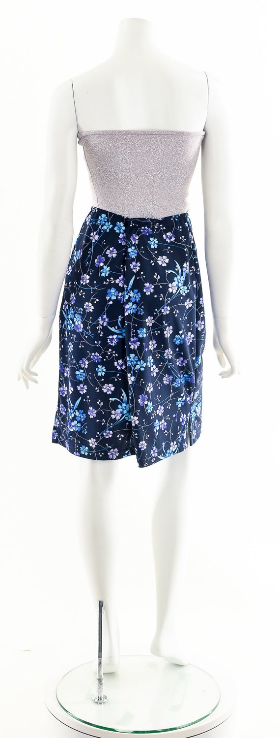 Navy + Blue Floral Skirt - image 7