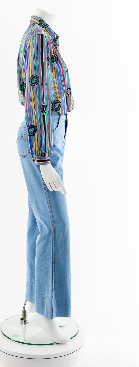 Rainbow Abstract 70s Button Up - image 5