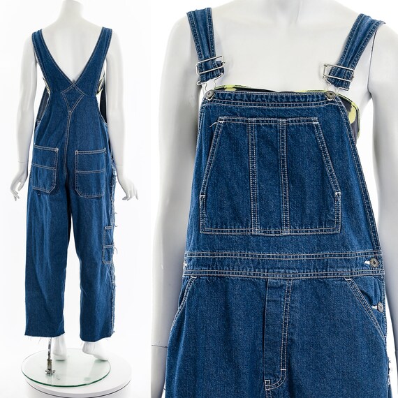 Distressed Patchwork Denim Overalls - image 3