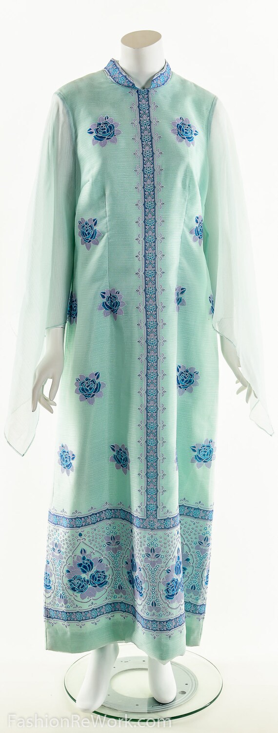 ALFRED SHAHEEN Dress,70s Rose Mandala Dress,Angel… - image 10