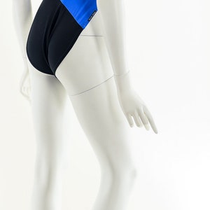 Brazilian Colorblock One Piece Swimsuit,Blue Panel High Cut Bathing Suit,Vintage Brazilian Swimsuit,High Cut Bikini Option,Low Cut Back, image 6
