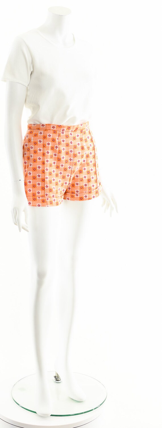 60s orange hot pants,orange shorts,vintage70s sho… - image 5