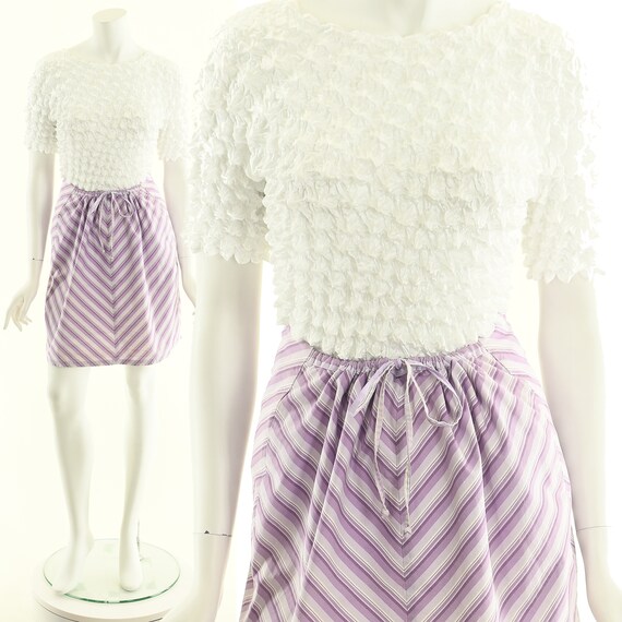 Lavender Striped Skirt,Candy Striped Skirt,90s Ch… - image 2