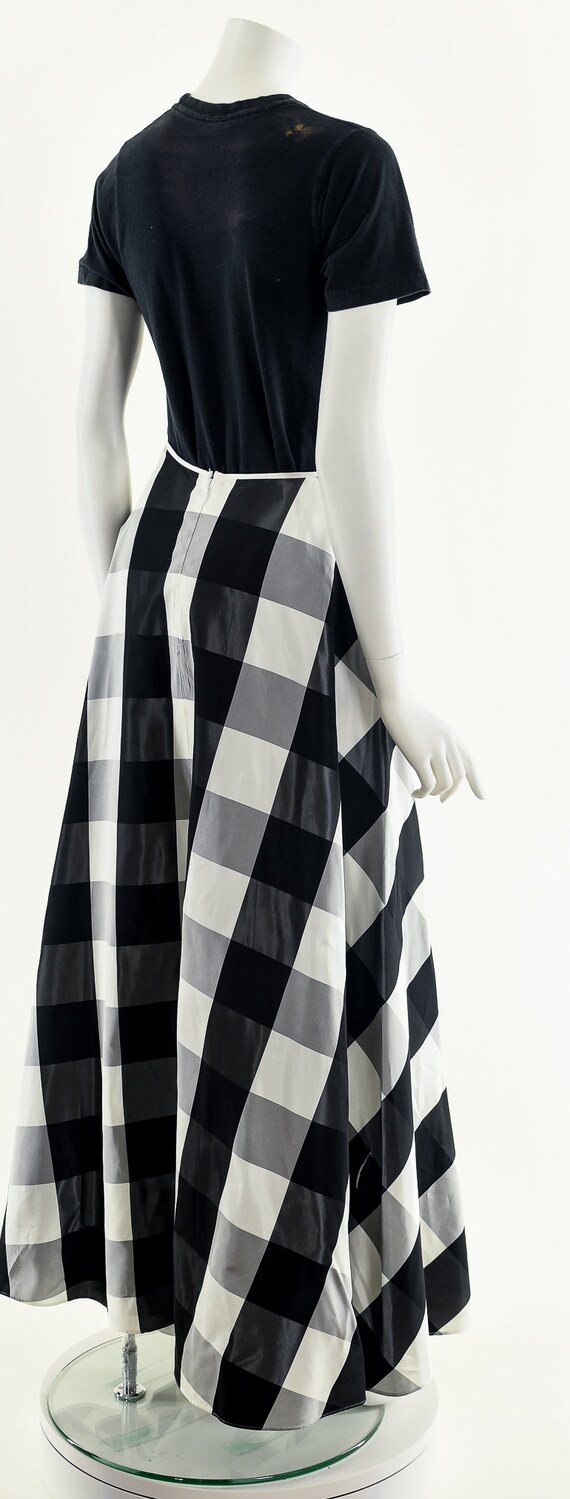 Checkered Plaid Maxi Skirt,Plaid Punk Satin Full … - image 6