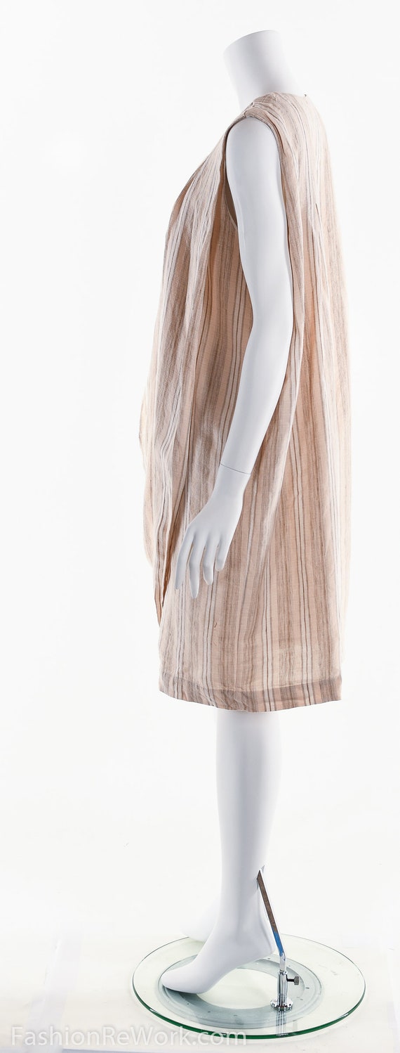 Linen Dress, Minimalist Linen Dress, Pink Stripe … - image 6