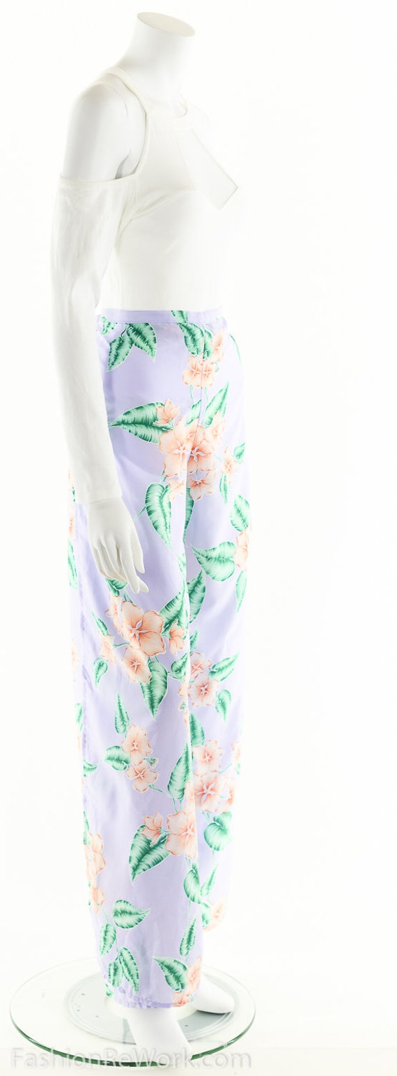 Tropical Wrap Pants, Vintage Lavender Pants, Hibi… - image 2