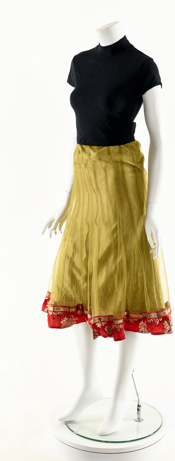 Bohemian Midi Skirt,Vintage Boho Skirt,Tulle Ethn… - image 10