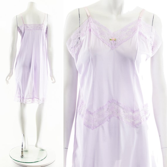Lavender Purple Lace Slip Dress - image 2