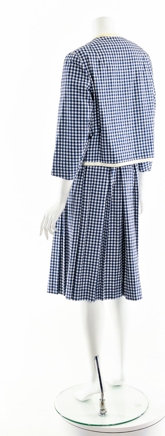 50s Blue Gingham Dress Set,50s Two Piece Dress,Vi… - image 8
