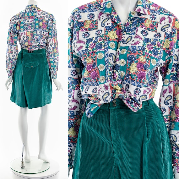 Patchwork Paisley Cotton Button Down - image 2