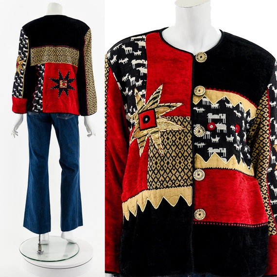 Textile Patchwork Wearable Art Jacket - image 2
