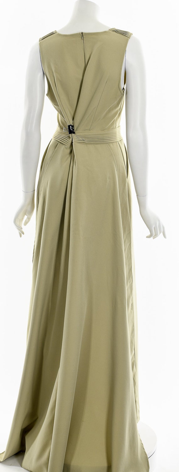 Tan Sleeveless Formal Jumpsuit with Train - image 7
