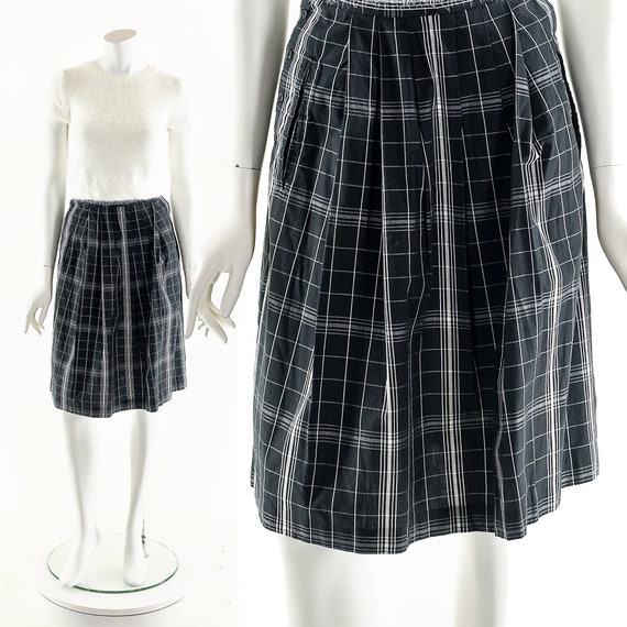 Plaid Schoolgirl Skirt,Vintage Pleated Skirt,High… - image 2