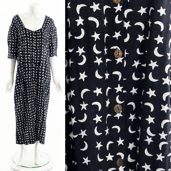 Celestial Moon and Stars Dress,Starry Night Dress… - image 1