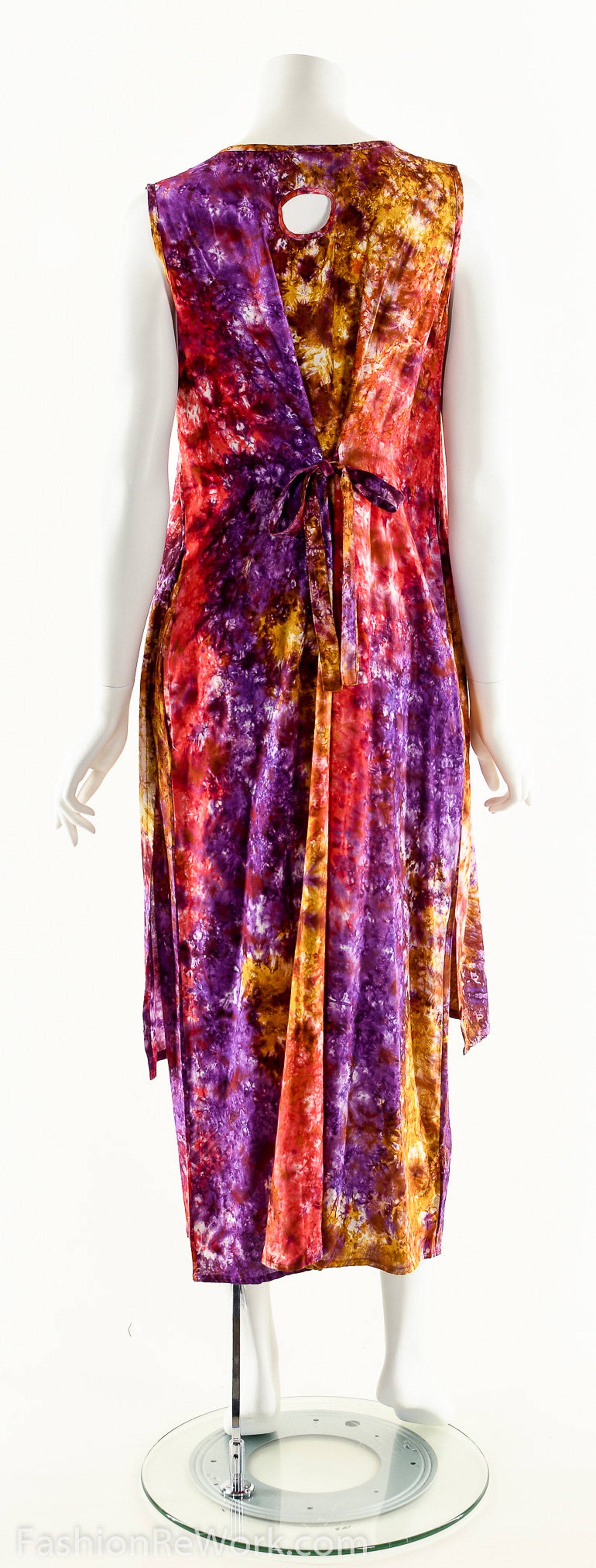 Tie Dye 90s Dress Rainbow Dresscut Out Back Dresscolorful - Etsy