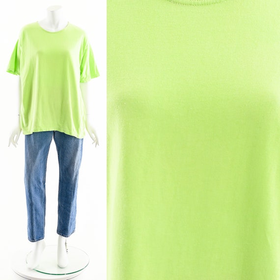 80s Lime Green Vintage T-Shirt - image 3