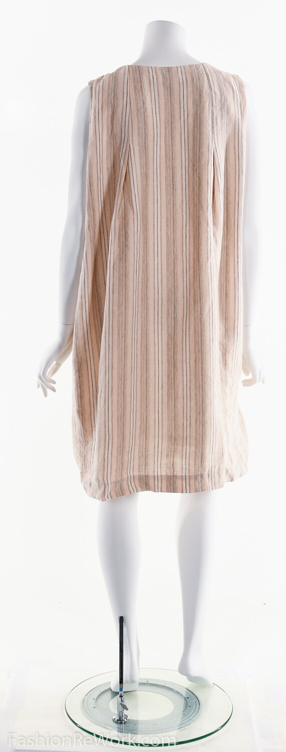 Linen Dress, Minimalist Linen Dress, Pink Stripe … - image 5