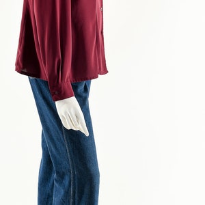 Burgundy Balloon Sleeve Blouse image 5