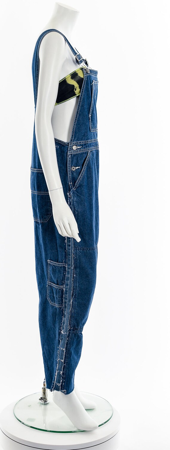 Distressed Patchwork Denim Overalls - image 5