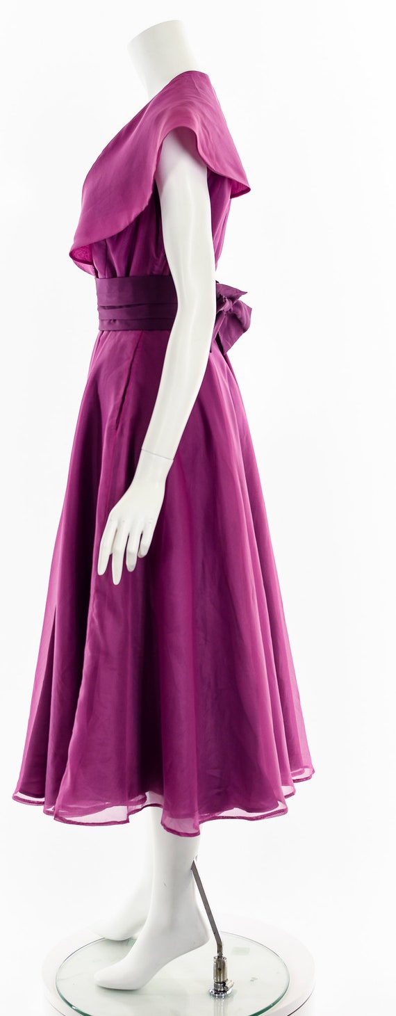 Purple Chiffon Fit and Flare Dress - image 9