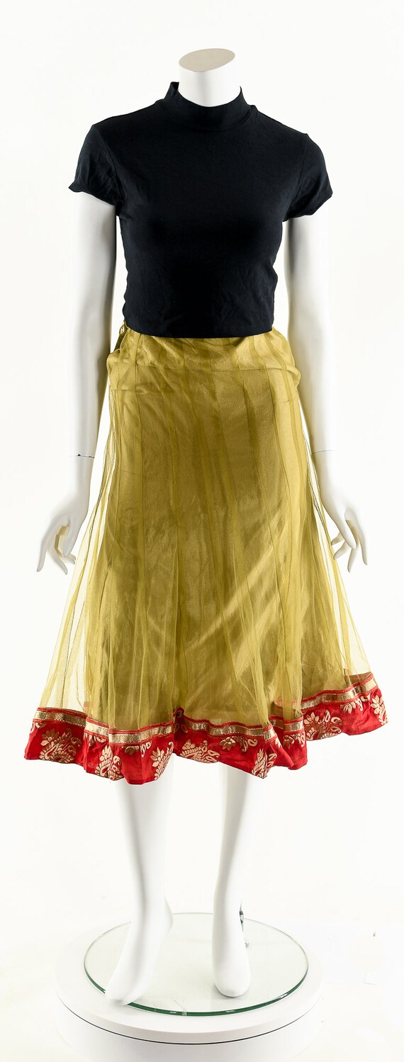 Bohemian Midi Skirt,Vintage Boho Skirt,Tulle Ethn… - image 4