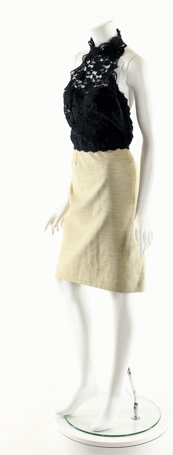 Beige Linen Skirt,Tan Gold Skirt,Metallic Gold Pe… - image 10
