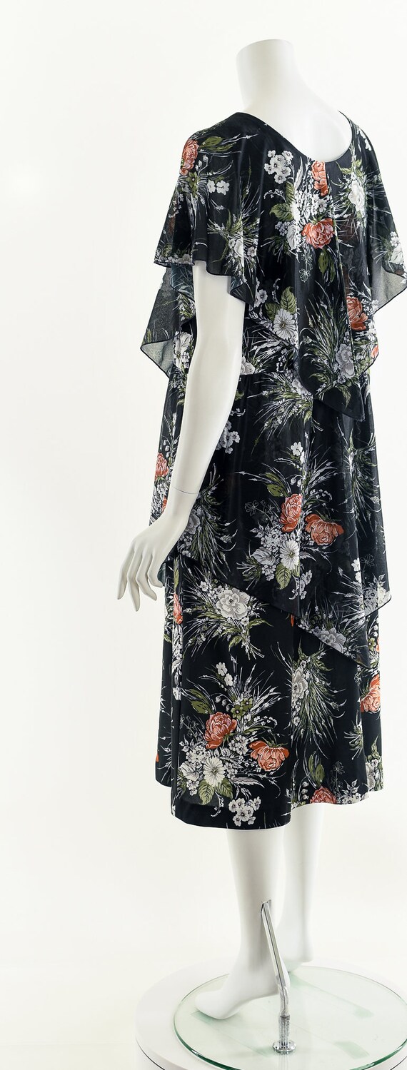 Black Floral Flowy Midi Dress - image 8