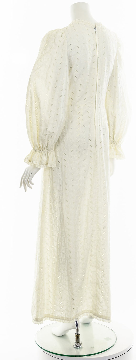 White Eyelet Victorian Bohemian Dress - image 8