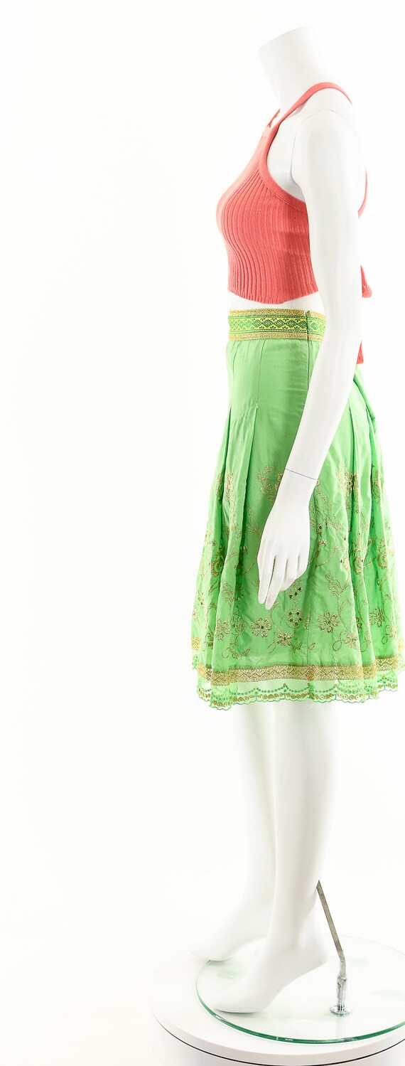 Green Eyelet Skirt,Full Circle Skirt,Lime Green S… - image 9