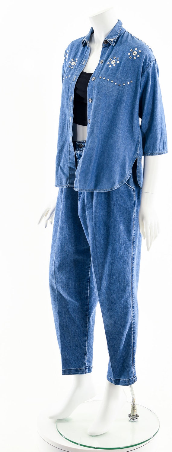 Studded Chambray Button Down 90s - image 10