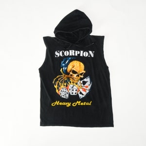 Rare Scorpion Sleeveless Black Hoodie